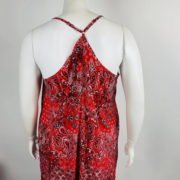 New Maurices Womans Sz 1X Plus Red Paisley Halter Midi Dress NWT - Picture 8 of 10